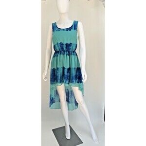 Forever 21 Dress Women’s Size S Small Turquoise Tie Dye High Low